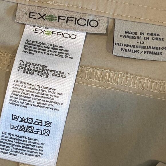 ExOfficio Women Size 12 Khaki Mid-Rise Camping Hiking Convertible Nomad Pants - Picture 7 of 7